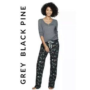 Target Grey Black PINE Fleece SOFT LOUNGE PJ SMALL Stars Above Set Comfy